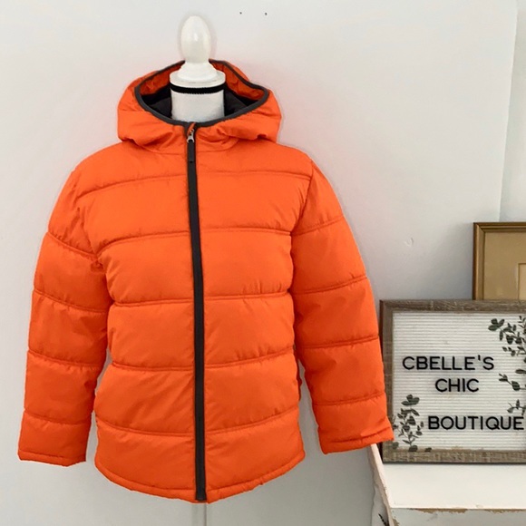 Faded Glory Other - Faded Glory Hooded Puffer Jacket in Scary Orange